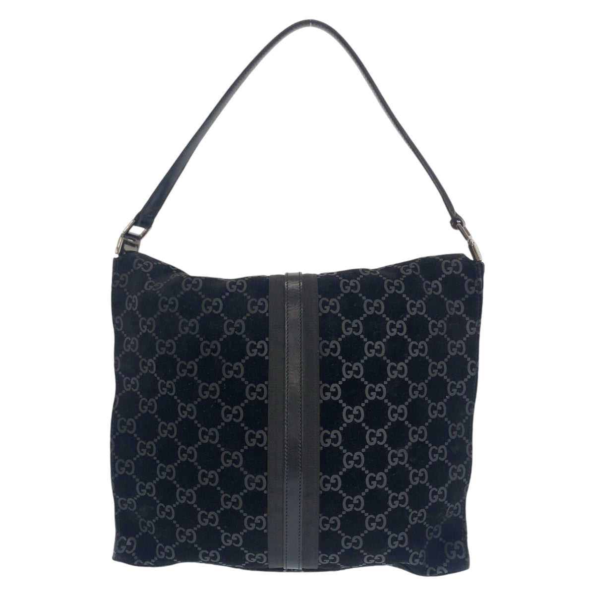GUCCI グッチ ジャッキー GG柄 ブラック 黒 シルバー金具 スウェード 001 3355 ショルダーバッグ ハンドバッグ  レディース