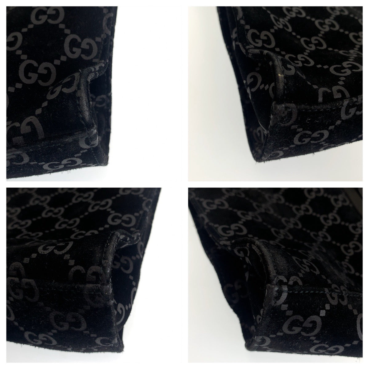 GUCCI グッチ ジャッキー GG柄 ブラック 黒 シルバー金具 スウェード 001 3355 ショルダーバッグ ハンドバッグ  レディース