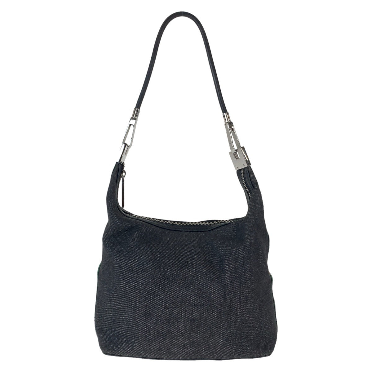 12454
GUCCI グッチ シェリーライン ホーボー ブラック 黒 シルバー金具 キャンバス / レザー 1234 ショルダーバッグ  レディース