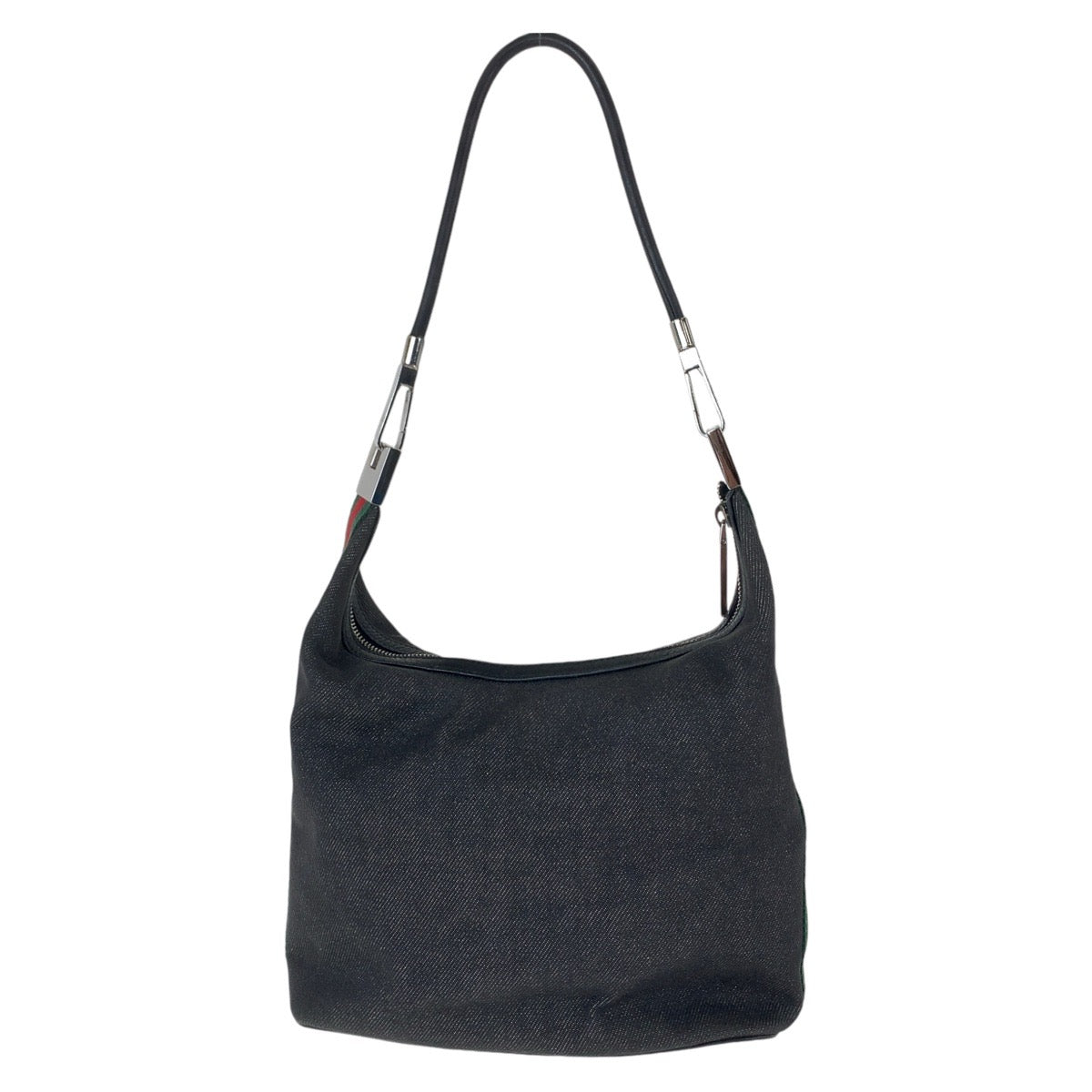 12454
GUCCI グッチ シェリーライン ホーボー ブラック 黒 シルバー金具 キャンバス / レザー 1234 ショルダーバッグ  レディース