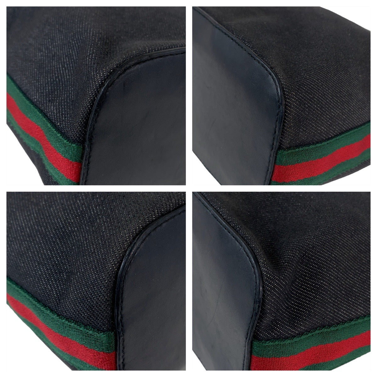 12454
GUCCI グッチ シェリーライン ホーボー ブラック 黒 シルバー金具 キャンバス / レザー 1234 ショルダーバッグ  レディース