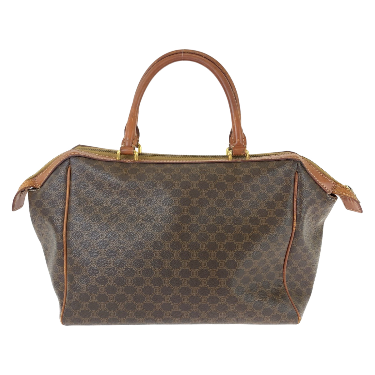 11282
CELINE セリーヌ ヴィンテージ マカダム ブラウン ゴールド金具 レザー M94 ボストンバッグ ハンドバッグ ショルダーバッグ  レディース