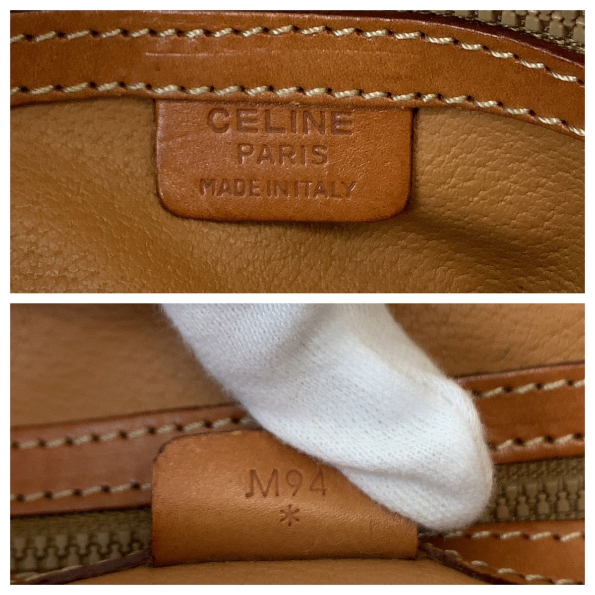 11282
CELINE セリーヌ ヴィンテージ マカダム ブラウン ゴールド金具 レザー M94 ボストンバッグ ハンドバッグ ショルダーバッグ  レディース
