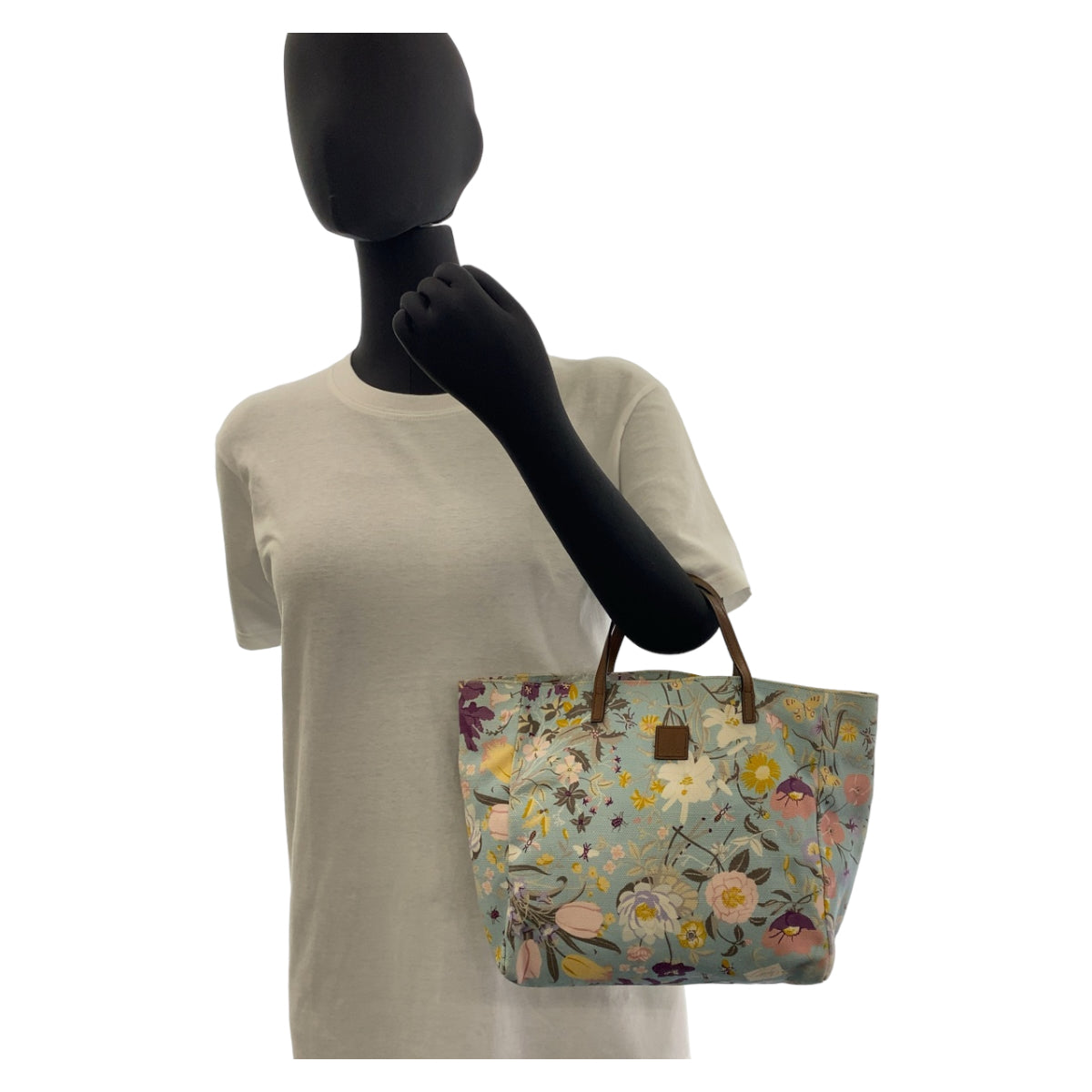 12453
GUCCI グッチ グッチチルドレンズ キッズライン フローラ ライトブルー マルチカラー キャンバス / レザー 284721 トートバッグ ハンドバッグ  レディース