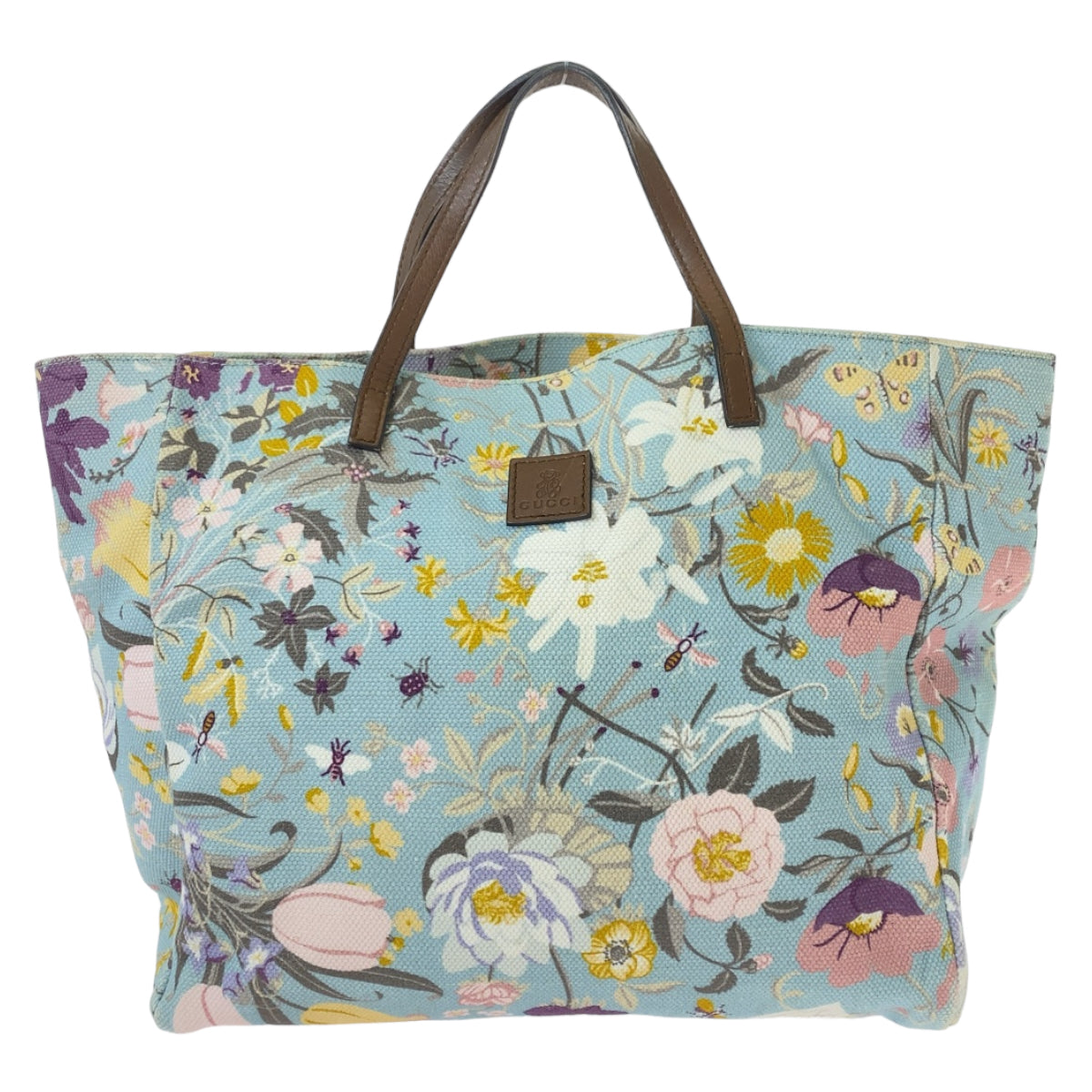 12453
GUCCI グッチ グッチチルドレンズ キッズライン フローラ ライトブルー マルチカラー キャンバス / レザー 284721 トートバッグ ハンドバッグ  レディース