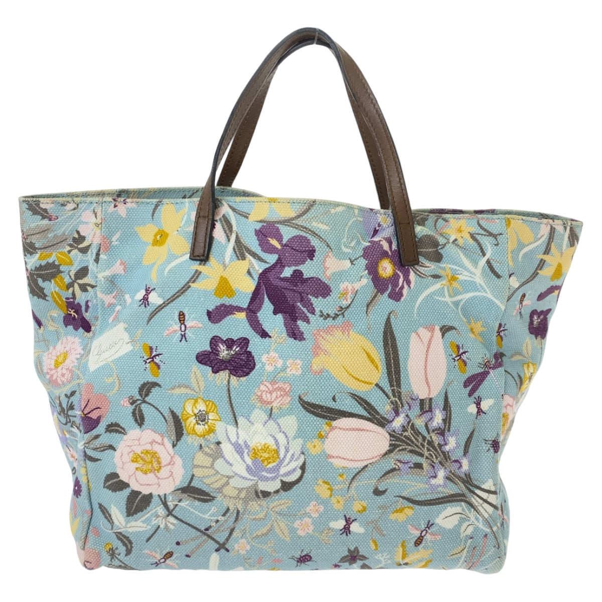 12453
GUCCI グッチ グッチチルドレンズ キッズライン フローラ ライトブルー マルチカラー キャンバス / レザー 284721 トートバッグ ハンドバッグ  レディース