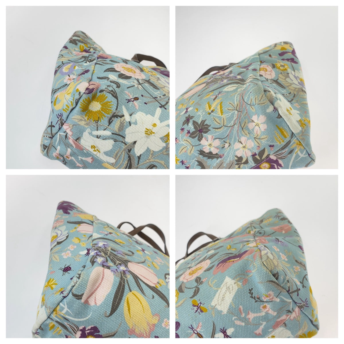 12453
GUCCI グッチ グッチチルドレンズ キッズライン フローラ ライトブルー マルチカラー キャンバス / レザー 284721 トートバッグ ハンドバッグ  レディース