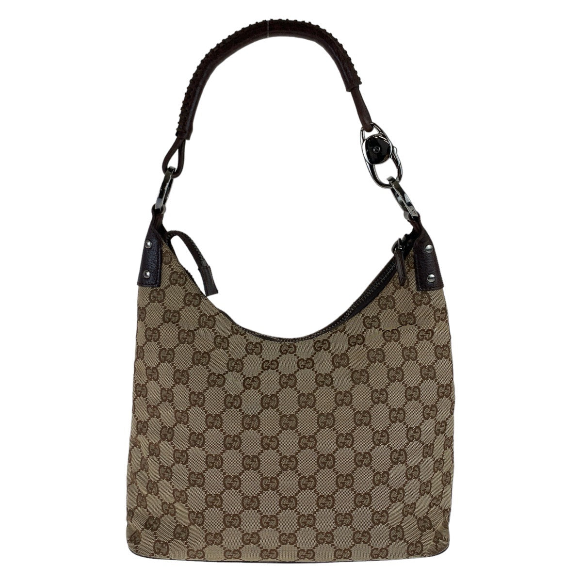GUCCI グッチ ホーボー GG柄 ベージュ ブラウン シルバー金具 GGキャンバス 115003 ショルダーバッグ  レディース