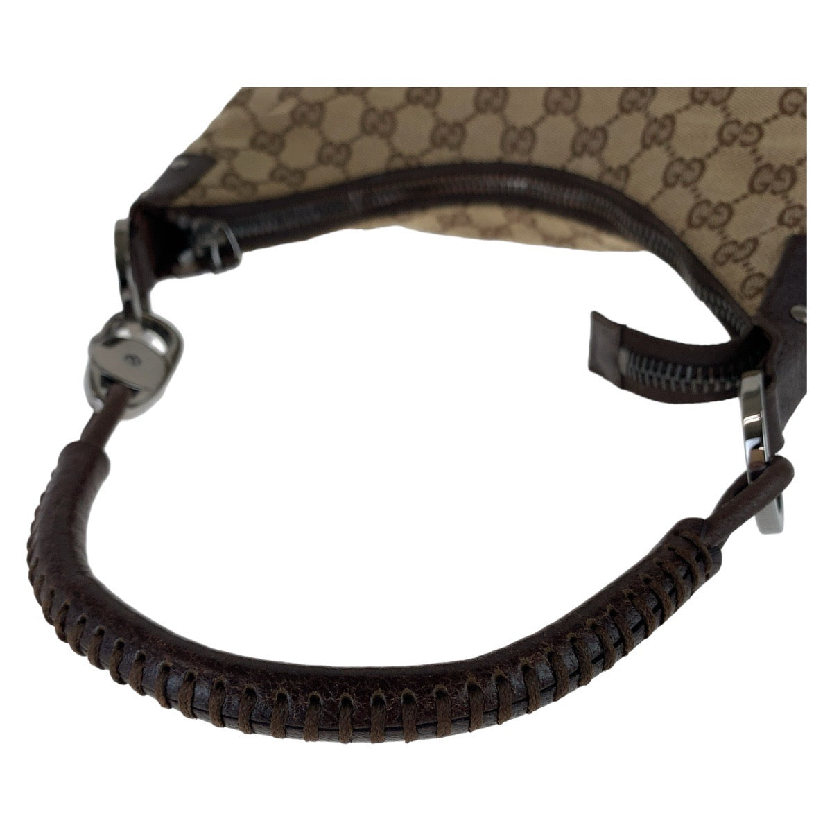 GUCCI グッチ ホーボー GG柄 ベージュ ブラウン シルバー金具 GGキャンバス 115003 ショルダーバッグ  レディース