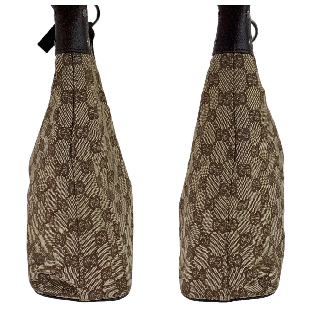 GUCCI グッチ ホーボー GG柄 ベージュ ブラウン シルバー金具 GGキャンバス 115003 ショルダーバッグ  レディース