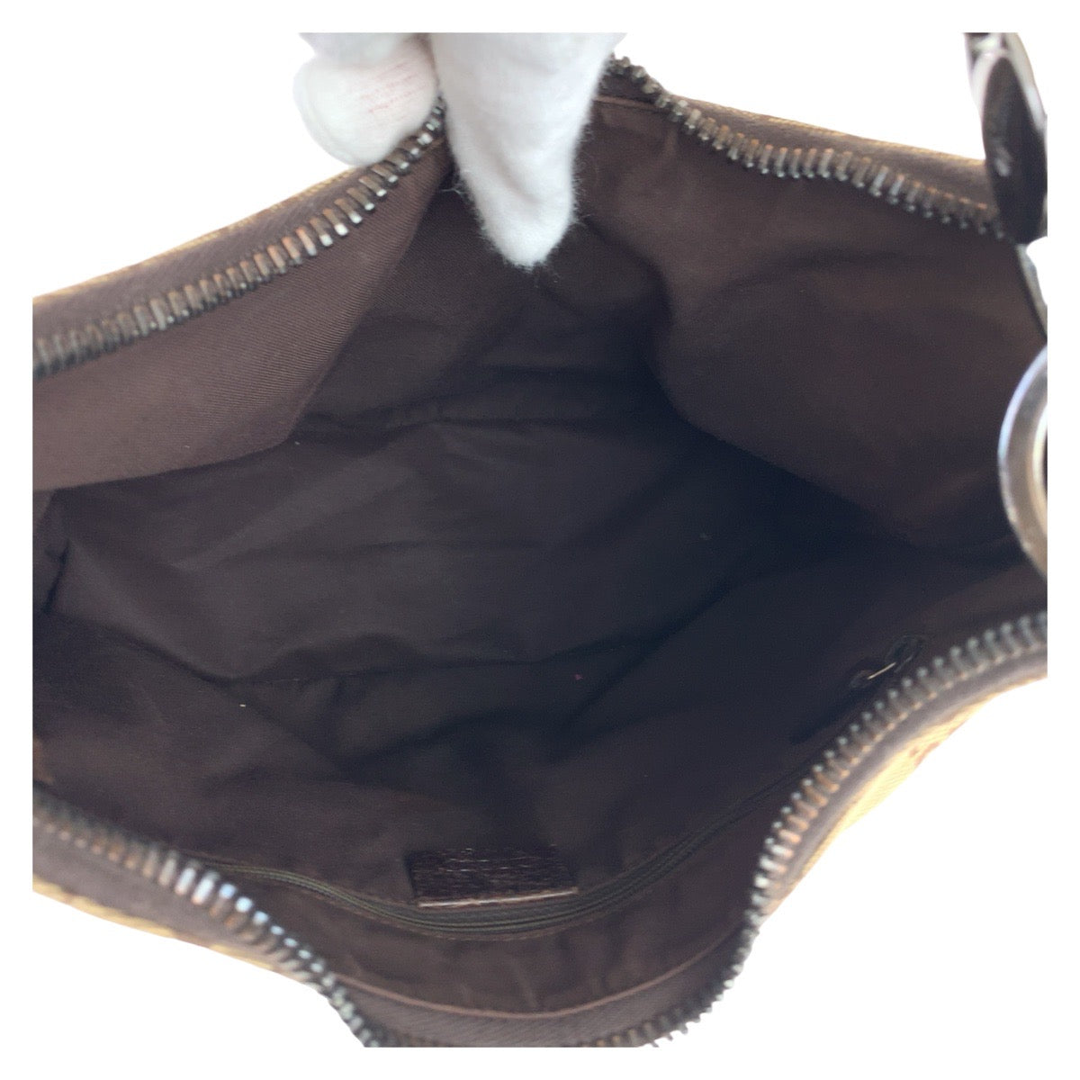 GUCCI グッチ ホーボー GG柄 ベージュ ブラウン シルバー金具 GGキャンバス 115003 ショルダーバッグ  レディース