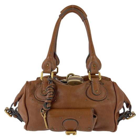 Chloe クロエ パディントン ブラウン ゴールド金具 レザー ショルダーバッグ ハンドバッグ  レディース