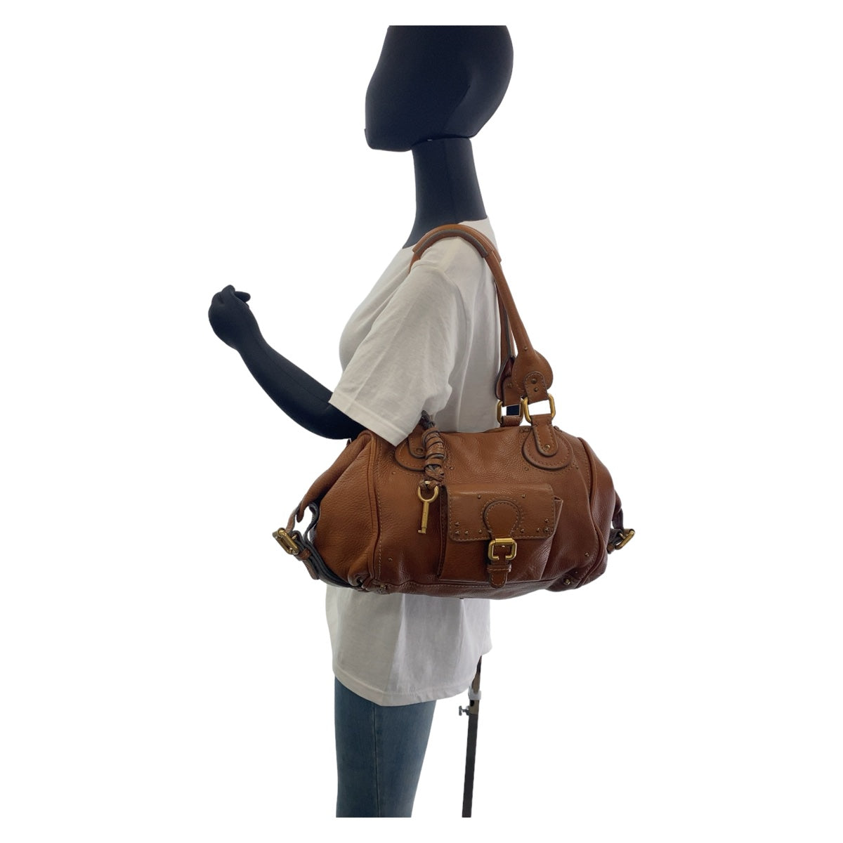 Chloe クロエ パディントン ブラウン ゴールド金具 レザー ショルダーバッグ ハンドバッグ  レディース
