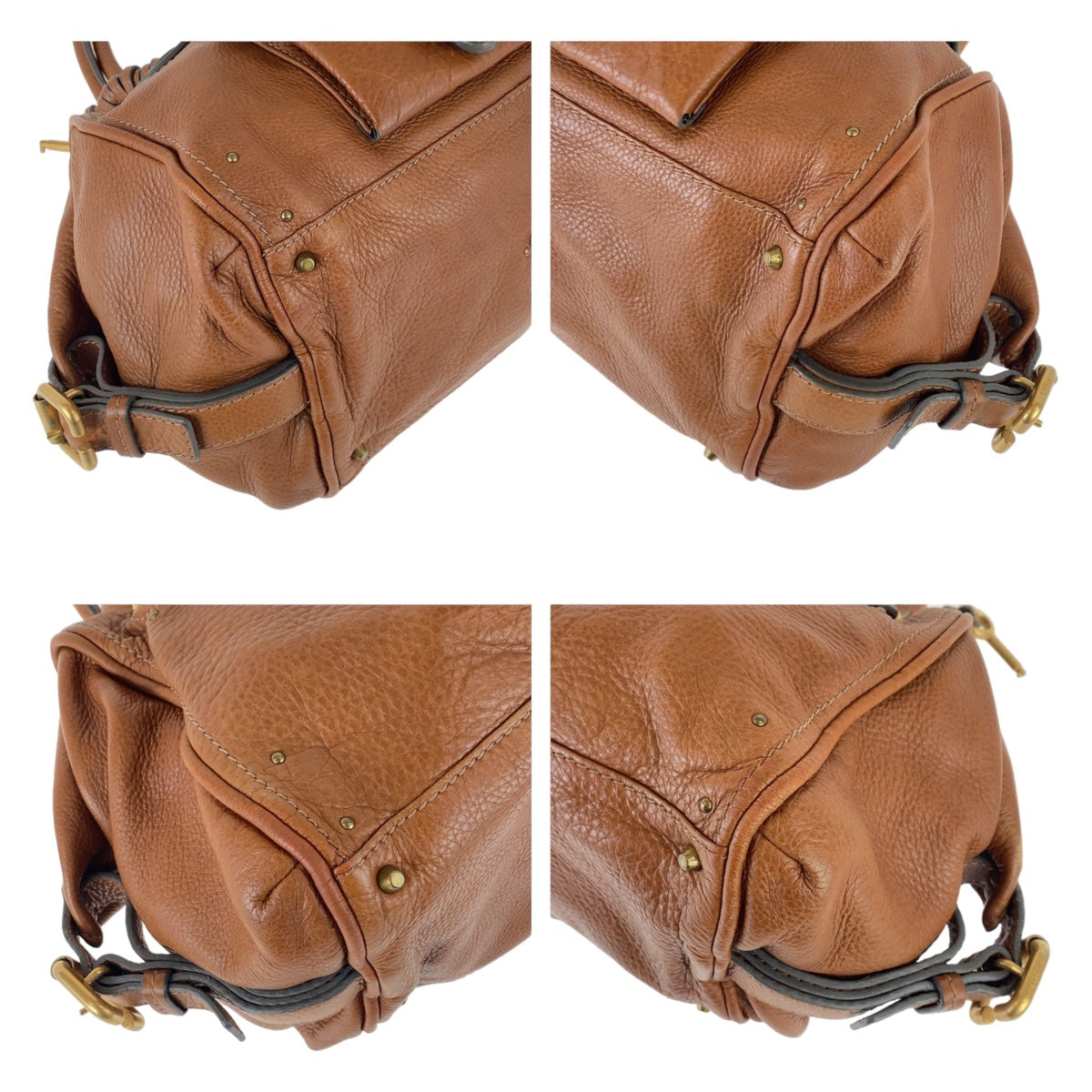 Chloe クロエ パディントン ブラウン ゴールド金具 レザー ショルダーバッグ ハンドバッグ  レディース