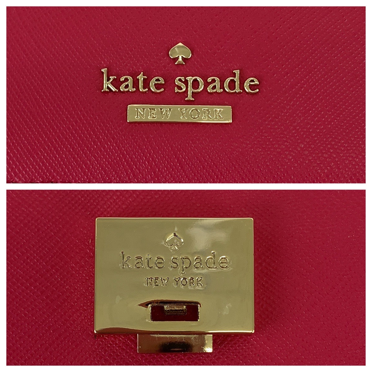 11289
Kate Spade ケイトスペード ピンク ゴールド金具 レザー PXRU6912 斜め掛け ショルダーバッグ ポシェット  レディース