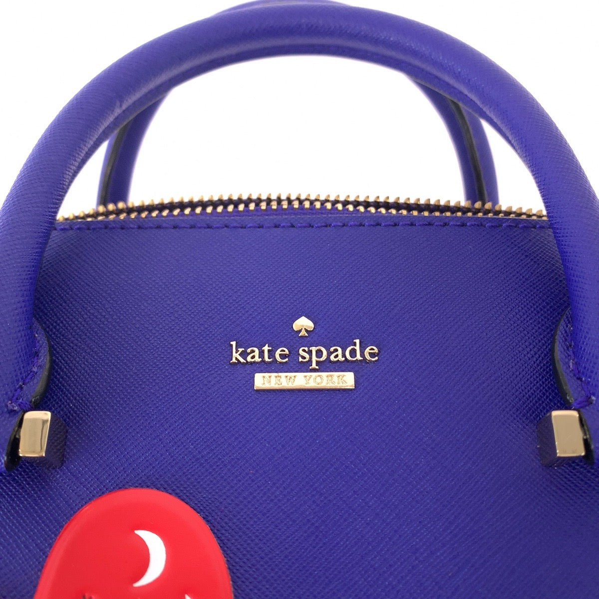 11291
Kate Spade ケイトスペード ブルー レッド ゴールド金具 レザー ハンドバッグ ミニボストンバッグ  レディース