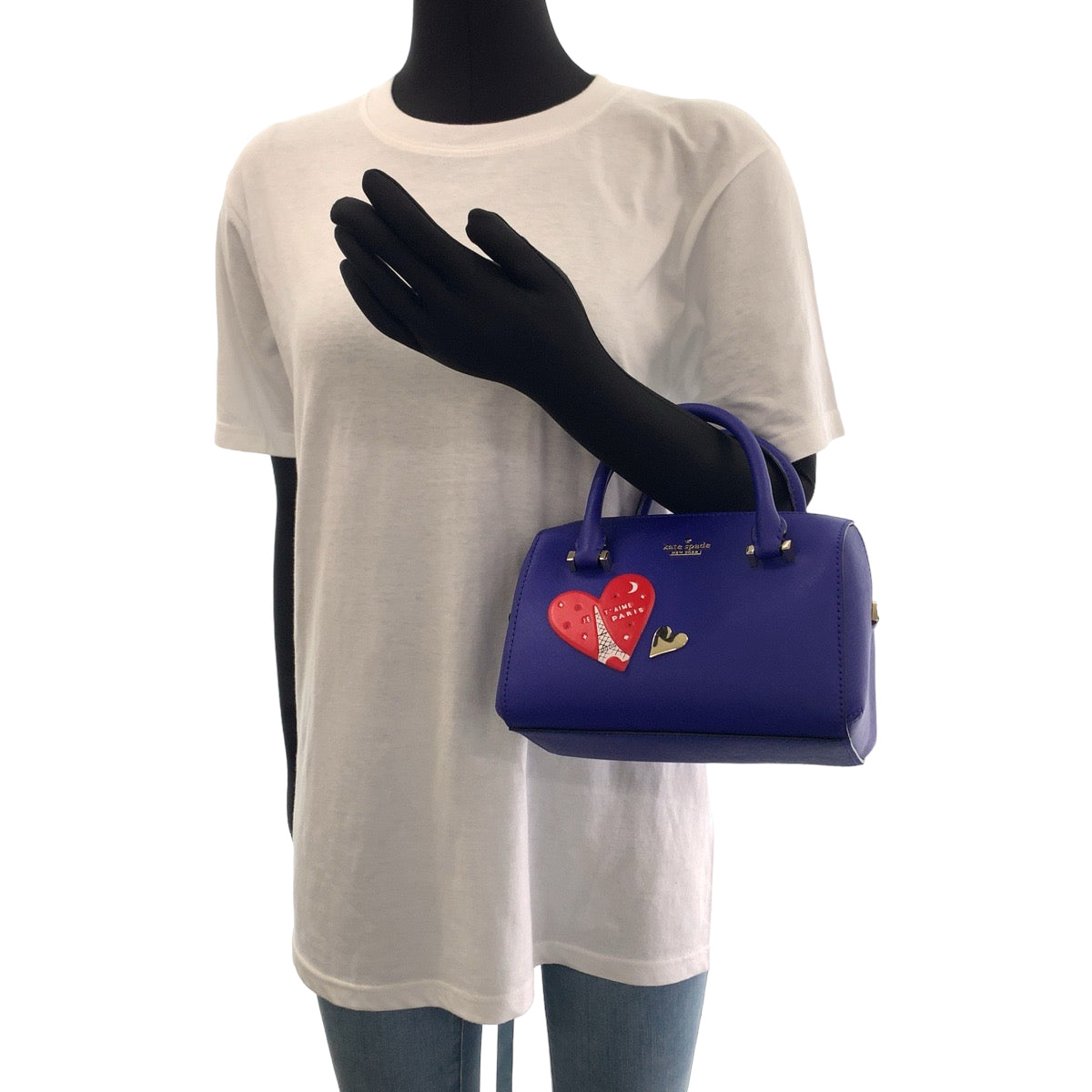 11291
Kate Spade ケイトスペード ブルー レッド ゴールド金具 レザー ハンドバッグ ミニボストンバッグ  レディース