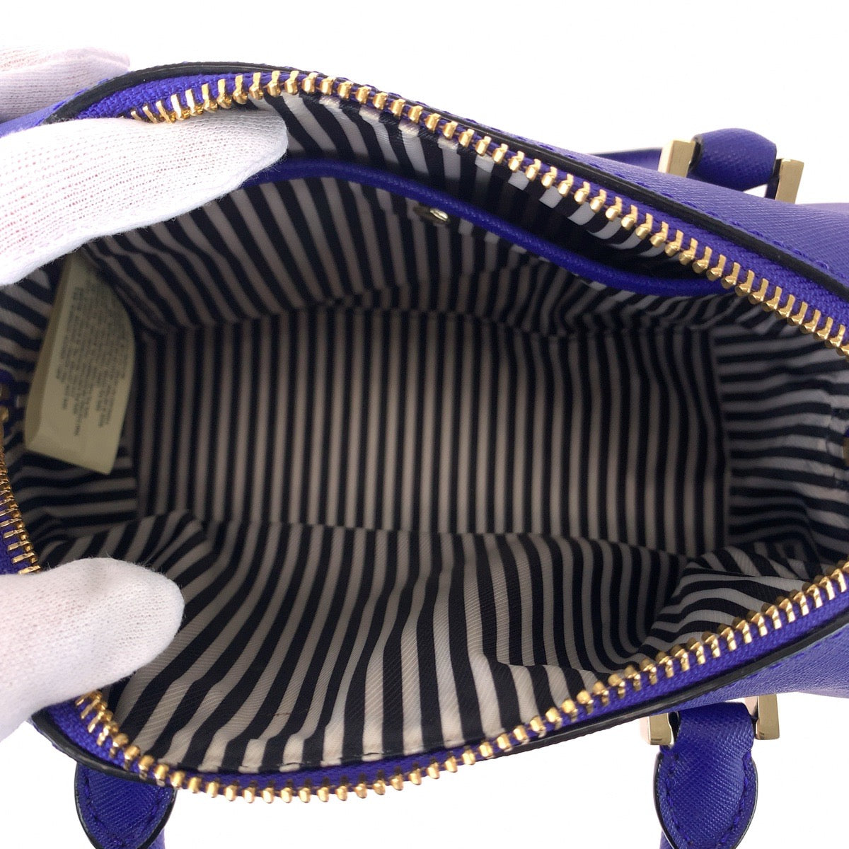 11291
Kate Spade ケイトスペード ブルー レッド ゴールド金具 レザー ハンドバッグ ミニボストンバッグ  レディース