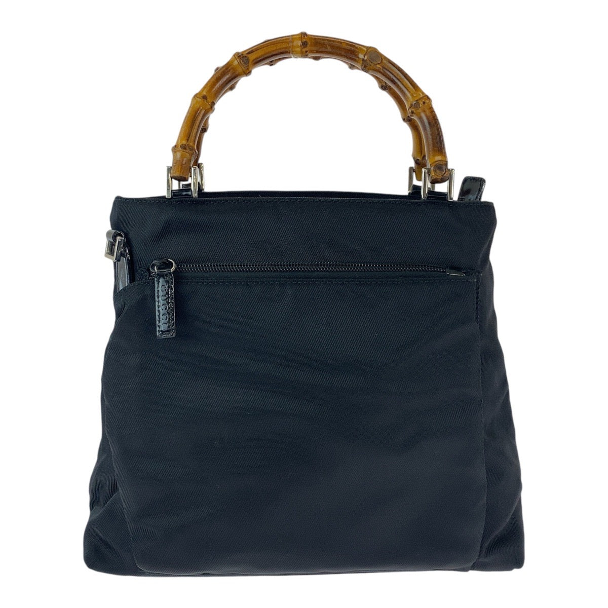 12863
GUCCI グッチ バンブー ブラック シルバー金具 ナイロン / バンブー 002 2122 ハンドバッグ  レディース
