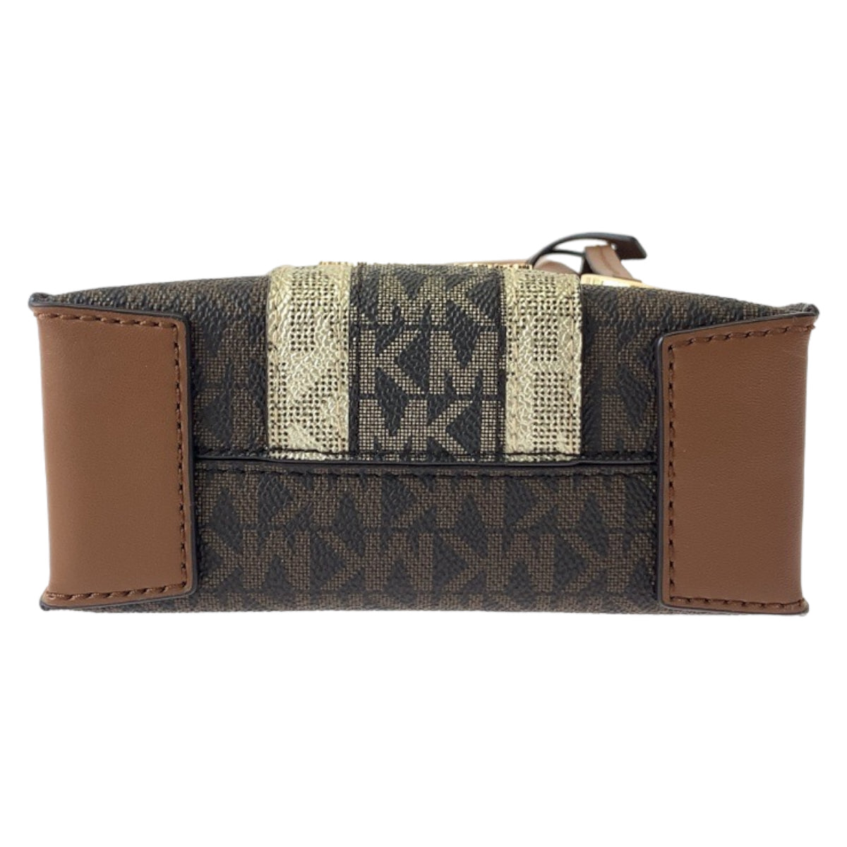 11294
Michael Kors マイケルコース MKシグネチャー ブラウン ゴールド金具 PVC ショルダーバッグ ハンドバッグ ポシェット 斜め掛け  レディース
