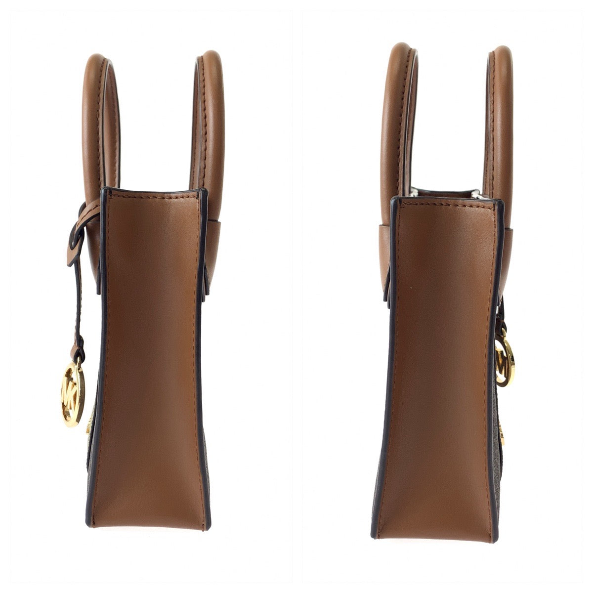 11294
Michael Kors マイケルコース MKシグネチャー ブラウン ゴールド金具 PVC ショルダーバッグ ハンドバッグ ポシェット 斜め掛け  レディース