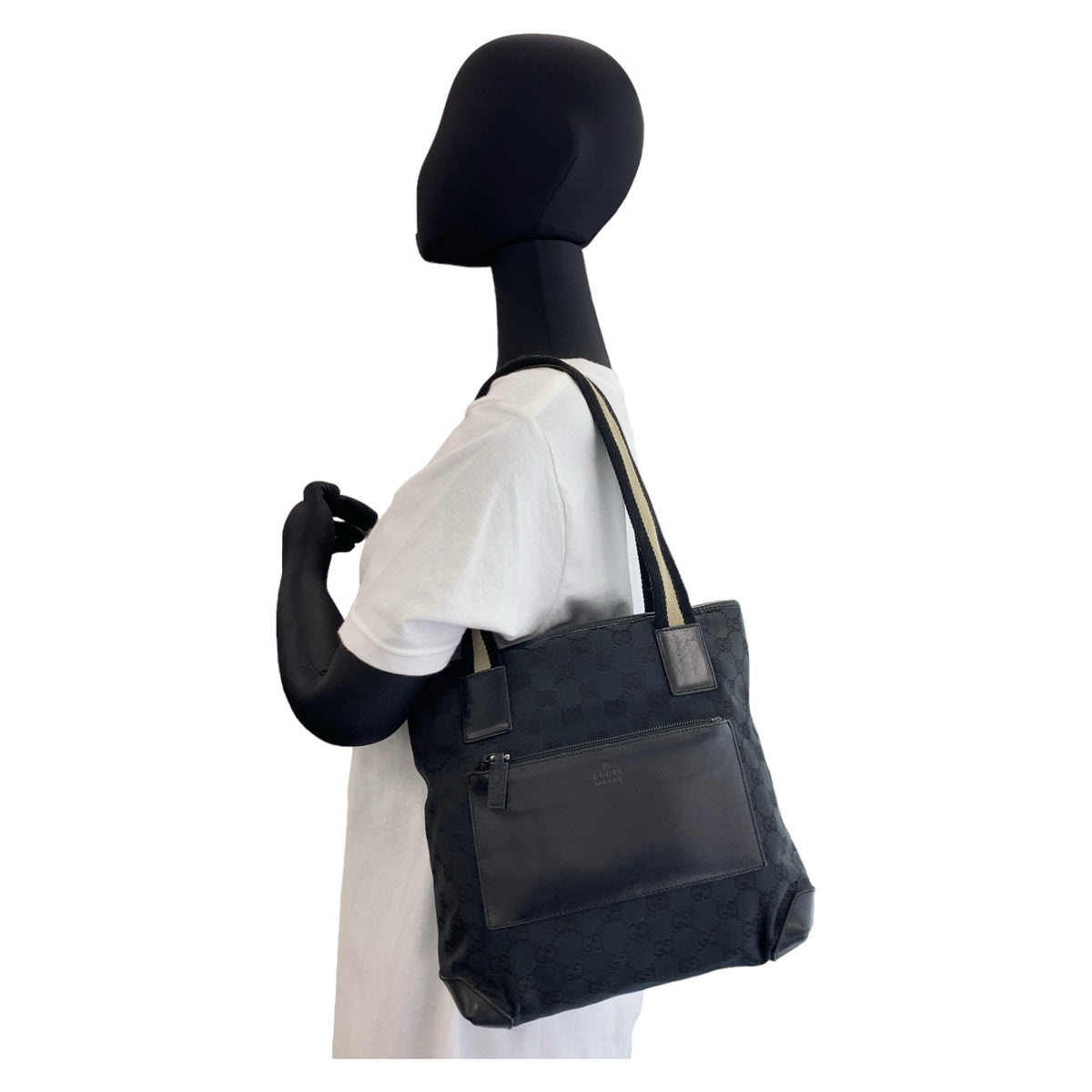 11295
GUCCI グッチ GG柄 ブラック シルバー金具 GGキャンバス / レザー 019 0402 トートバッグ ショルダーバッグ  レディース