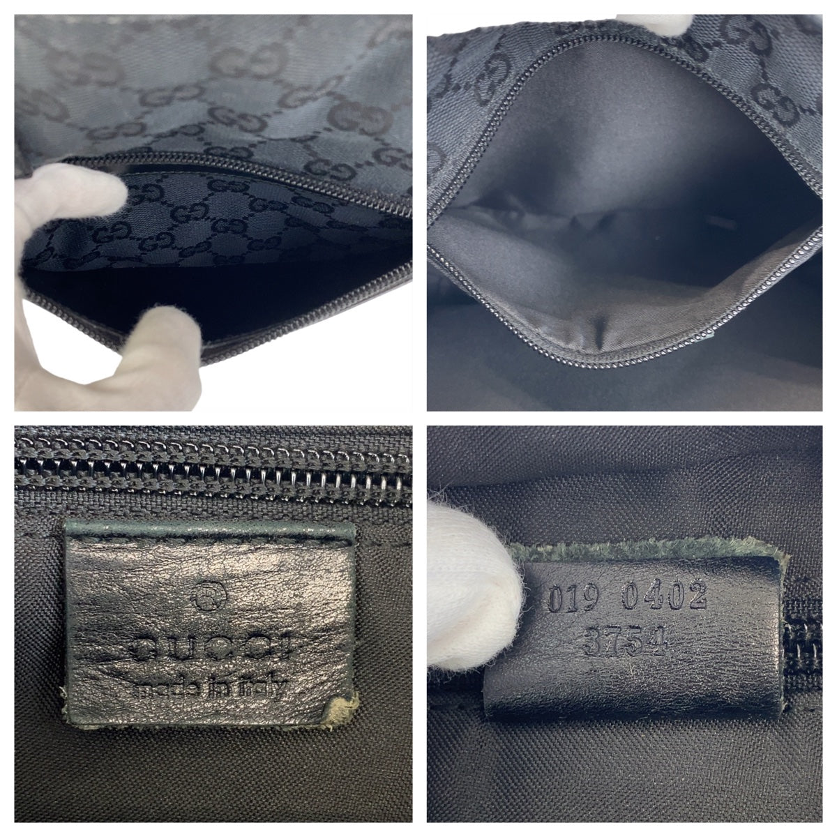 11295
GUCCI グッチ GG柄 ブラック シルバー金具 GGキャンバス / レザー 019 0402 トートバッグ ショルダーバッグ  レディース