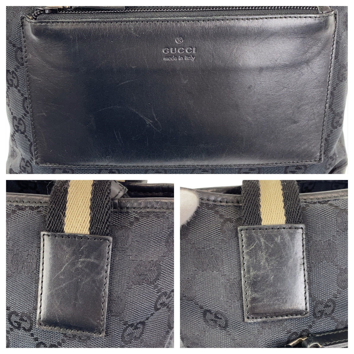 11295
GUCCI グッチ GG柄 ブラック シルバー金具 GGキャンバス / レザー 019 0402 トートバッグ ショルダーバッグ  レディース