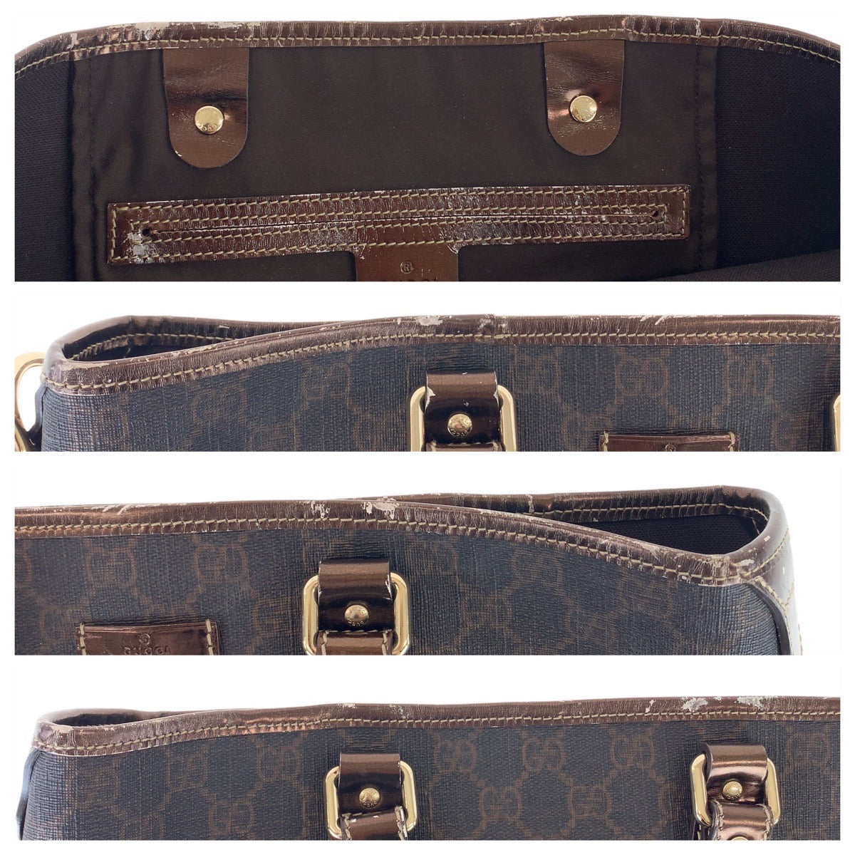 11296
GUCCI グッチ GGスプリーム ブラウン ゴールド金具 GGスプリームキャンバス 189896 トートバッグ ハンドバッグ  レディース