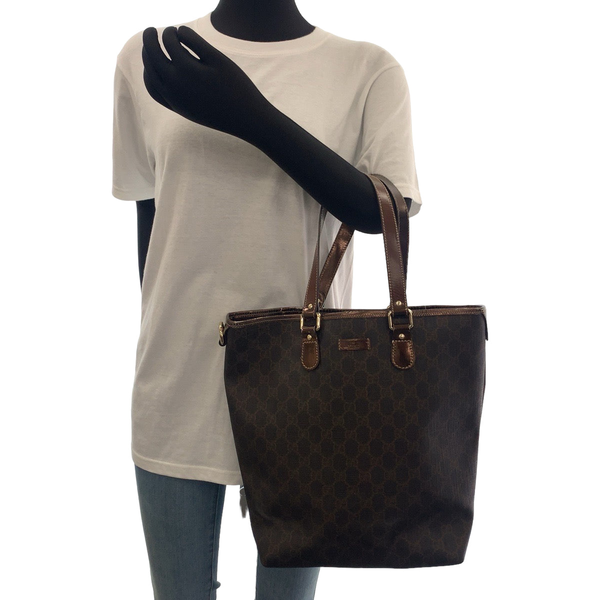 11296
GUCCI グッチ GGスプリーム ブラウン ゴールド金具 GGスプリームキャンバス 189896 トートバッグ ハンドバッグ  レディース