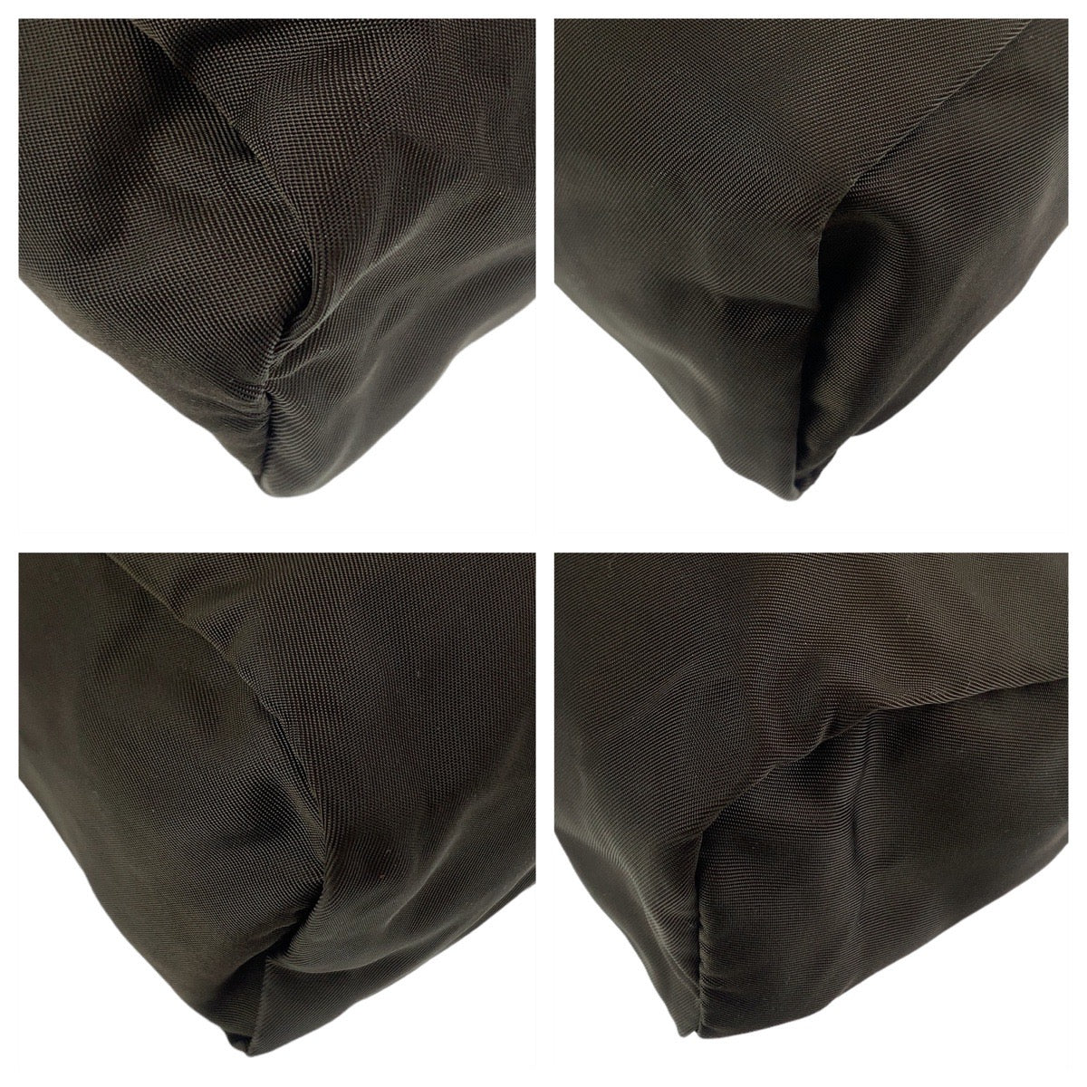 PRADA Prada Tessuto Triangle Logo Plate Khaki Silver Hardware Nylon Pouch Accessory Pouch Women's