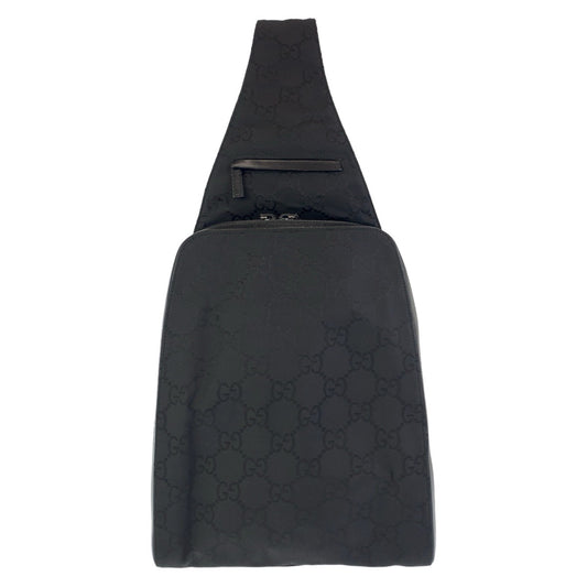 GUCCI グッチ GG柄 GGナイロン ブラック 黒 シルバー金具 ナイロン 0030232 ショルダーバッグ バムバッグ ボディバッグ  メンズ