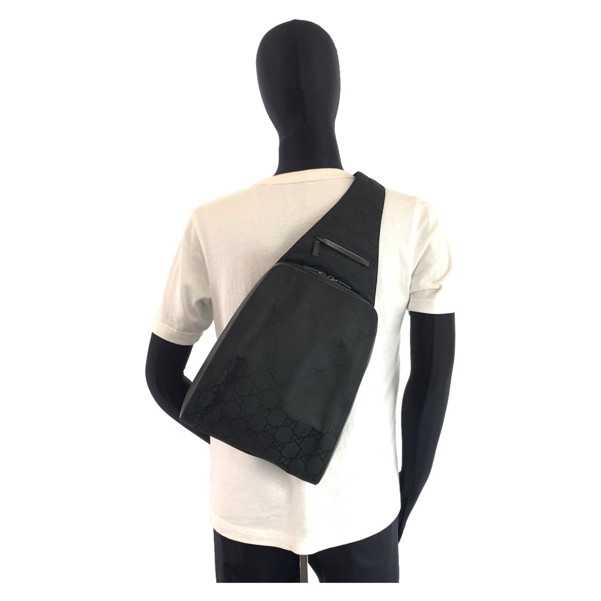 GUCCI グッチ GG柄 GGナイロン ブラック 黒 シルバー金具 ナイロン 0030232 ショルダーバッグ バムバッグ ボディバッグ  メンズ