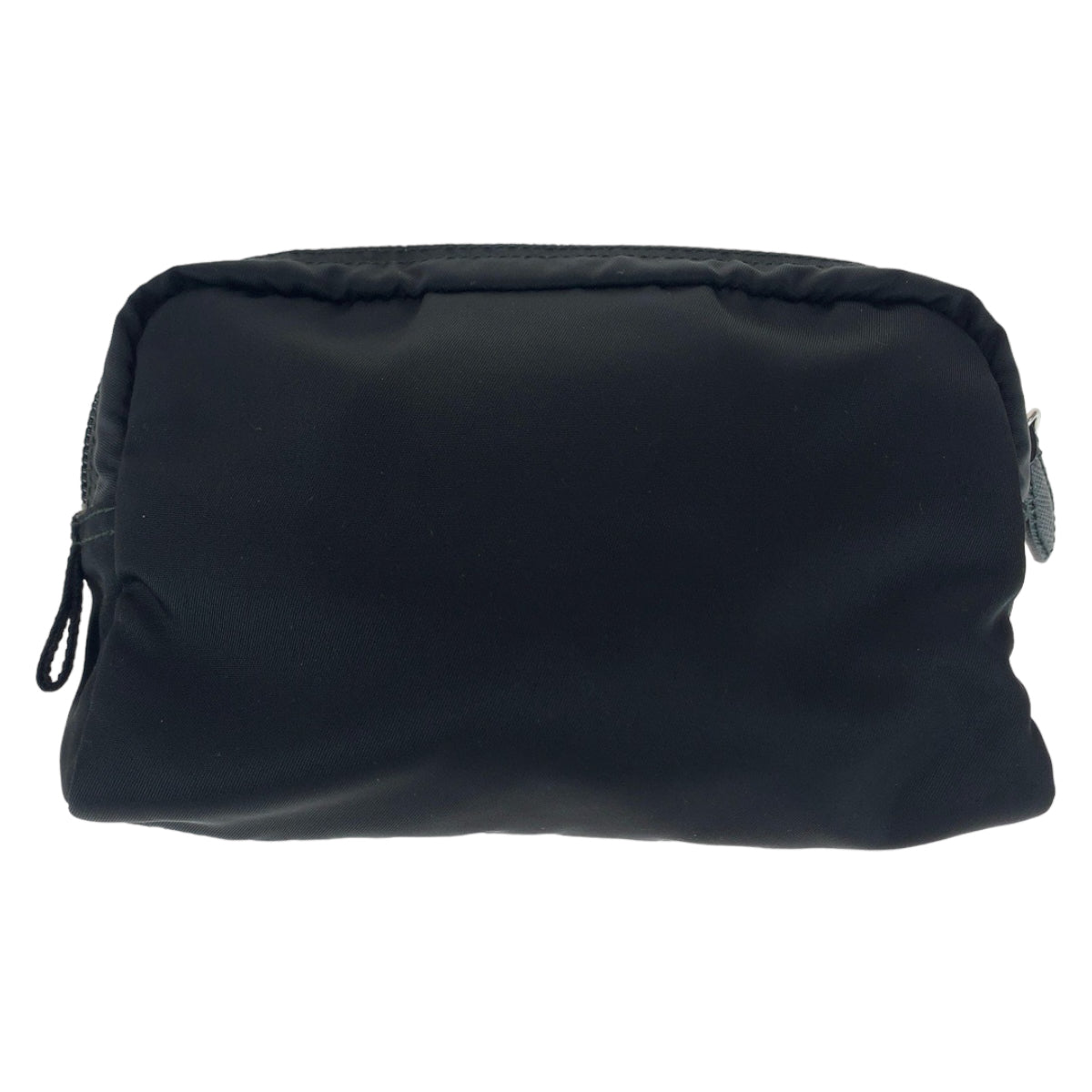 PRADA Prada Tessuto Triangle Logo Plate Black Silver Hardware Nylon Makeup Pouch Pouch Women's