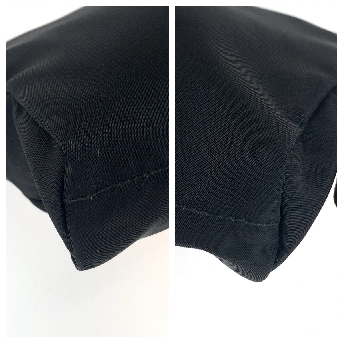 PRADA Prada Tessuto Triangle Logo Plate Black Silver Hardware Nylon Makeup Pouch Pouch Women's