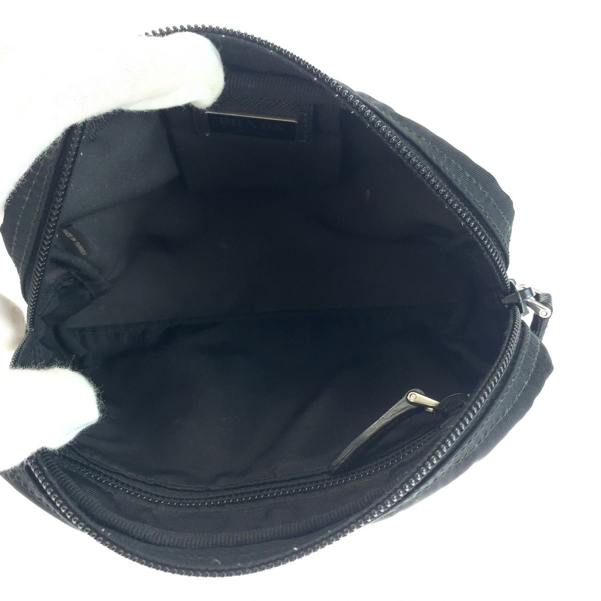 PRADA Prada Tessuto Triangle Logo Plate Black Silver Hardware Nylon Makeup Pouch Pouch Women's