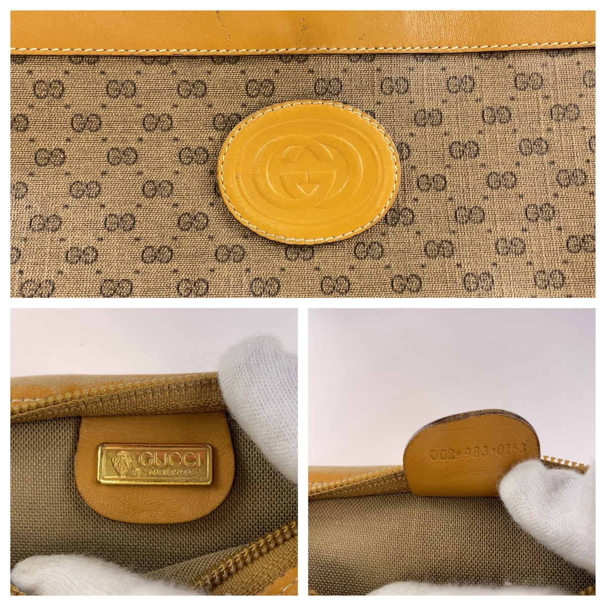 11303
GUCCI グッチ ヴィンテージ オールドグッチ シェリーライン マイクロGG ブラウン ベージュ ゴールド金具 GGスプリームキャンバス / レザー 002 983 0163 トートバッグ ショルダーバッグ 男女兼用  レディース AB21