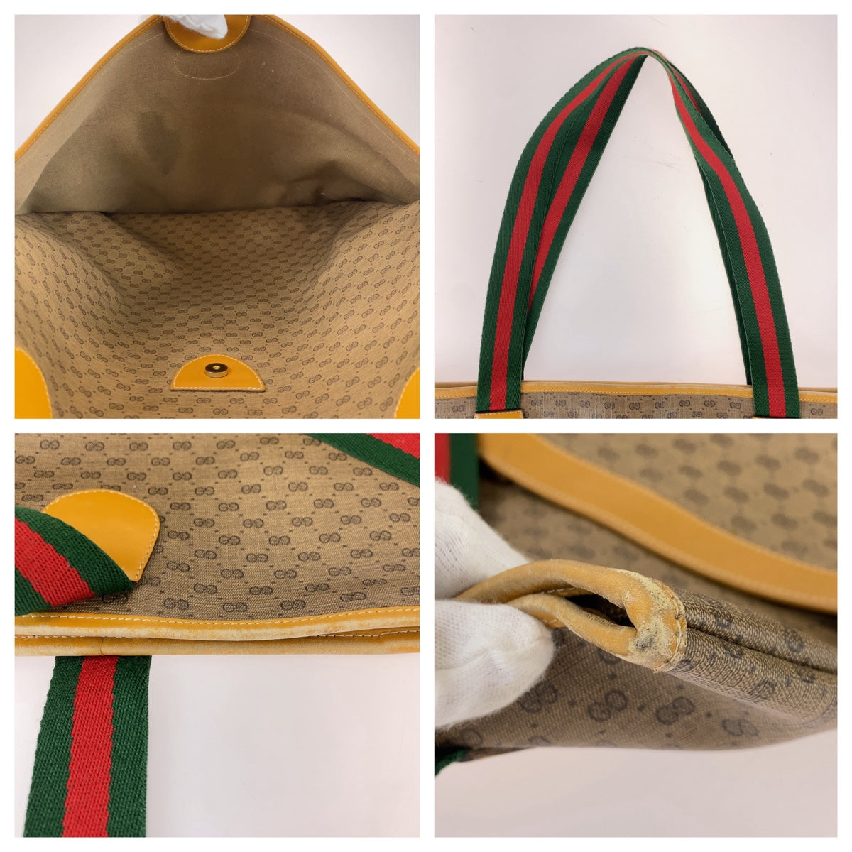 11303
GUCCI グッチ ヴィンテージ オールドグッチ シェリーライン マイクロGG ブラウン ベージュ ゴールド金具 GGスプリームキャンバス / レザー 002 983 0163 トートバッグ ショルダーバッグ 男女兼用  レディース AB21
