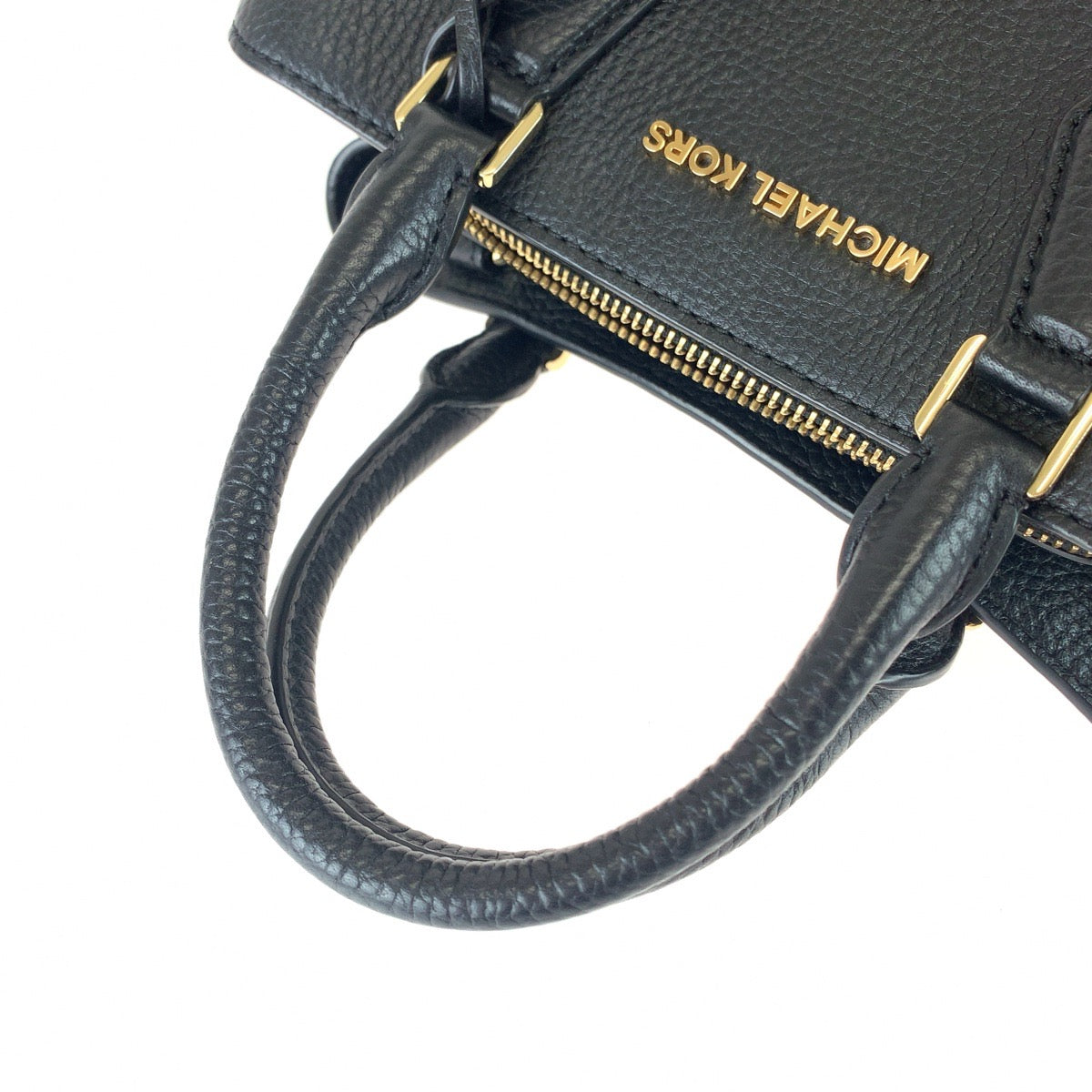 11305
Michael Kors マイケルコース ブラック 黒 ゴールド金具 レザー ショルダーバッグ ハンドバッグ  レディース