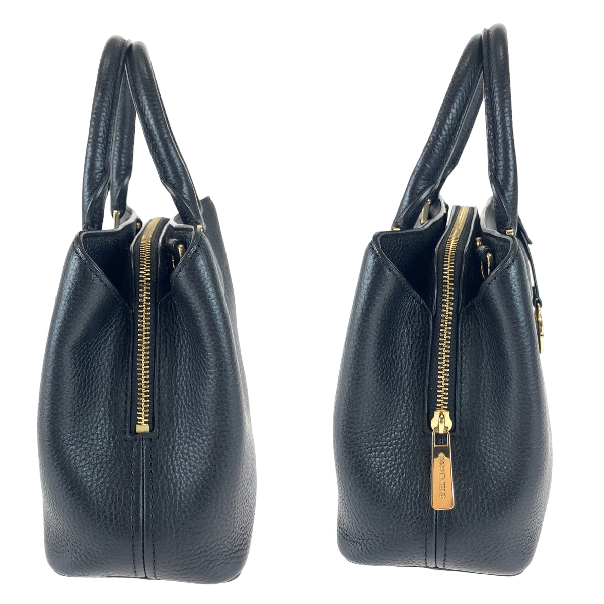 11305
Michael Kors マイケルコース ブラック 黒 ゴールド金具 レザー ショルダーバッグ ハンドバッグ  レディース