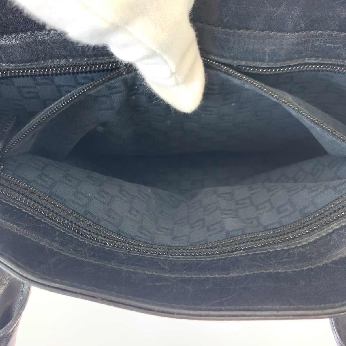 GUCCI グッチ シェリーライン ブラック 黒 シルバー金具 スウェード / レザー 33890 トートバッグ ショルダーバッグ  レディース