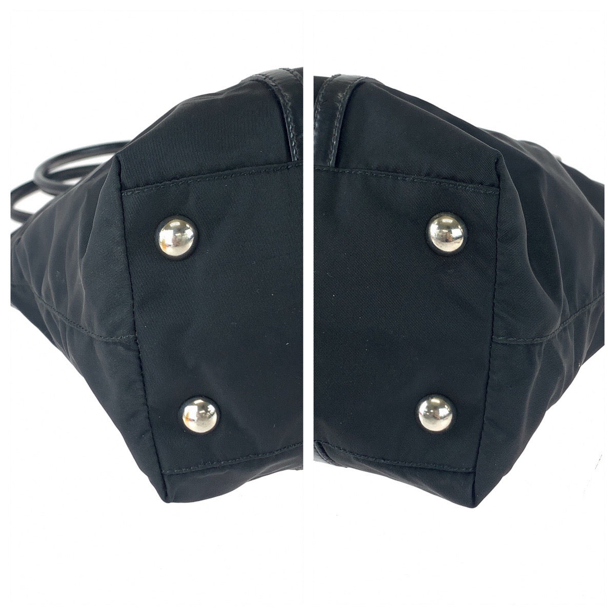 11311
PRADA プラダ テスート 三角ロゴプレート ブラック シルバー金具 ナイロン / レザー トートバッグ ショルダーバッグ  レディース