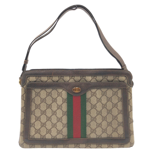 11312
GUCCI グッチ ヴィンテージ シェリー オールドグッチ ブラウン GGスプリームキャンバス 523354 ショルダーバッグ 肩掛け  レディース