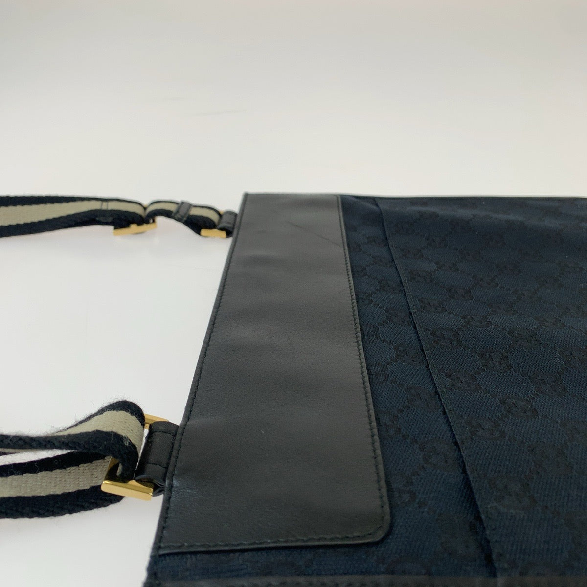 11314
GUCCI グッチ ブラック 黒 ゴールド金具 GGキャンバス / レザー 019 0354 斜め掛け ショルダーバッグ  メンズ
