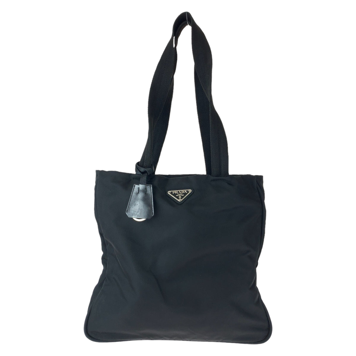 11315
PRADA プラダ テスート 三角ロゴプレート ブラック 黒 シルバー金具 ナイロン トートバッグ ショルダーバッグ  レディース