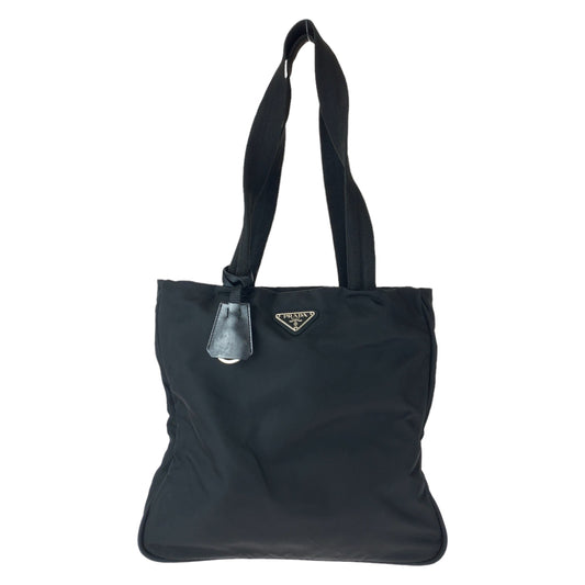 11315
PRADA プラダ テスート 三角ロゴプレート ブラック 黒 シルバー金具 ナイロン トートバッグ ショルダーバッグ  レディース