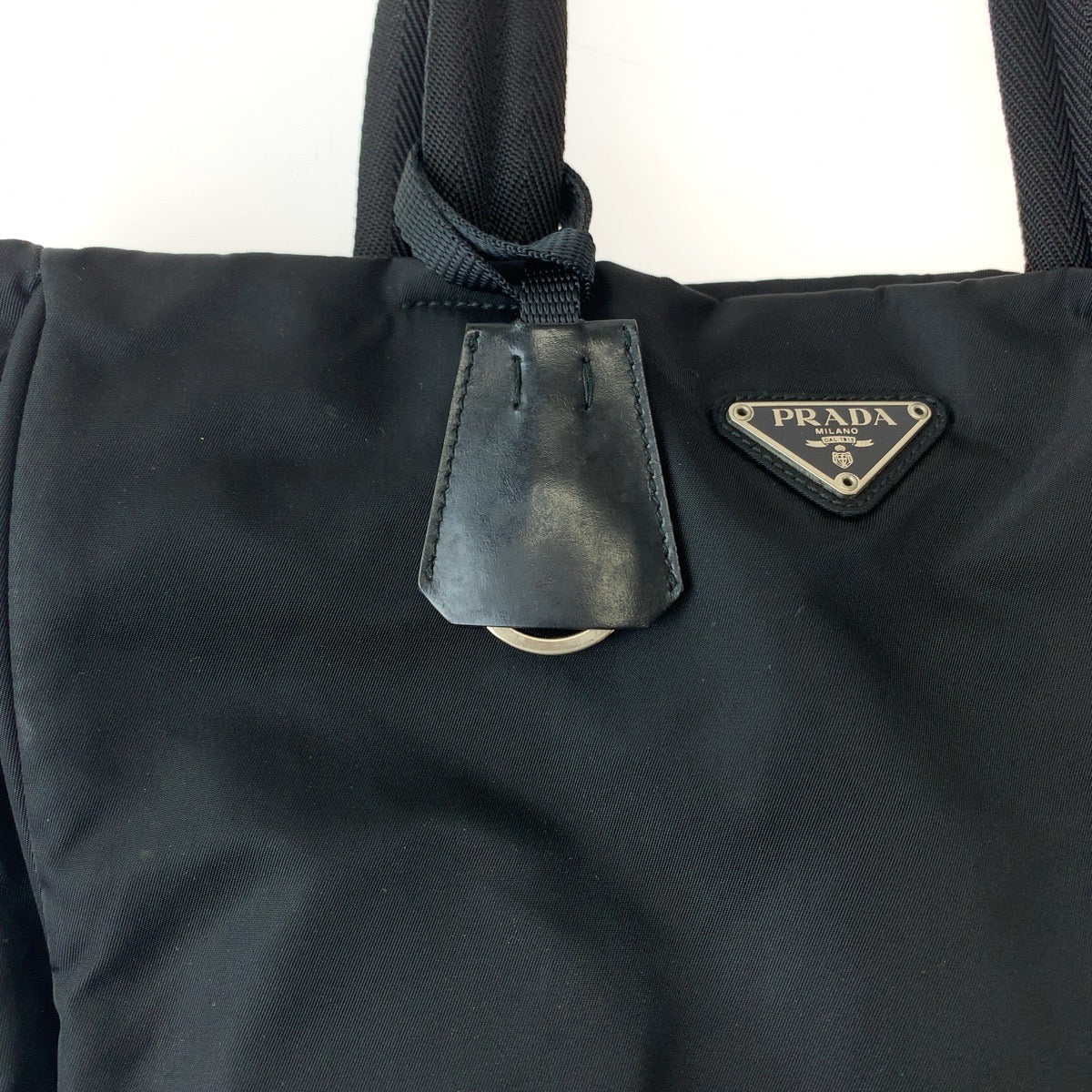 11315
PRADA プラダ テスート 三角ロゴプレート ブラック 黒 シルバー金具 ナイロン トートバッグ ショルダーバッグ  レディース