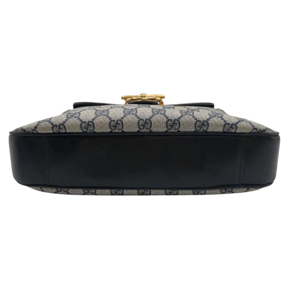 12865
GUCCI グッチ ヴィンテージ オールドグッチ ネイビー ゴールド金具 GGスプリームキャンバス ショルダーバッグ  レディース