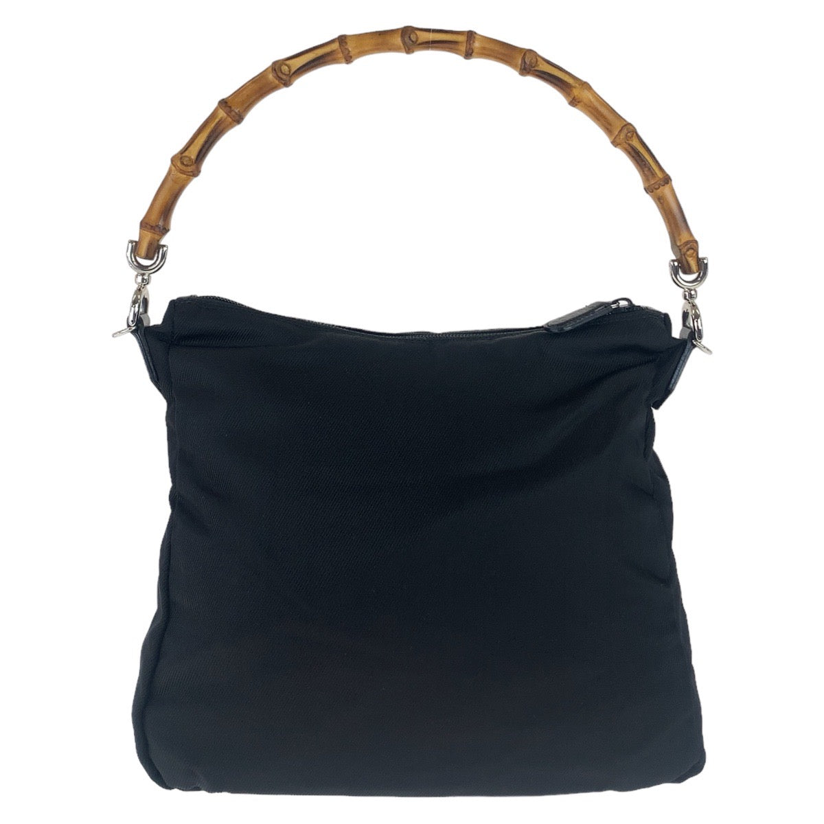 11317
GUCCI グッチ バンブー ブラック シルバー金具 ナイロン / レザー 000.2058.0509.5 斜め掛け ショルダーバッグ ハンドバッグ 2way  レディース