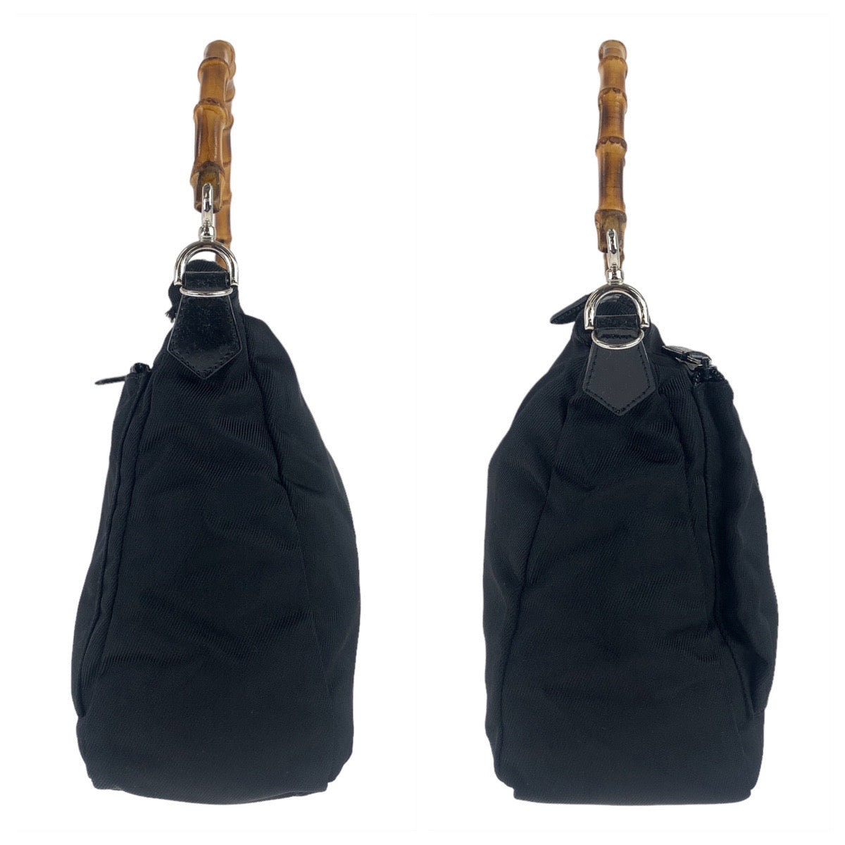 11317
GUCCI グッチ バンブー ブラック シルバー金具 ナイロン / レザー 000.2058.0509.5 斜め掛け ショルダーバッグ ハンドバッグ 2way  レディース